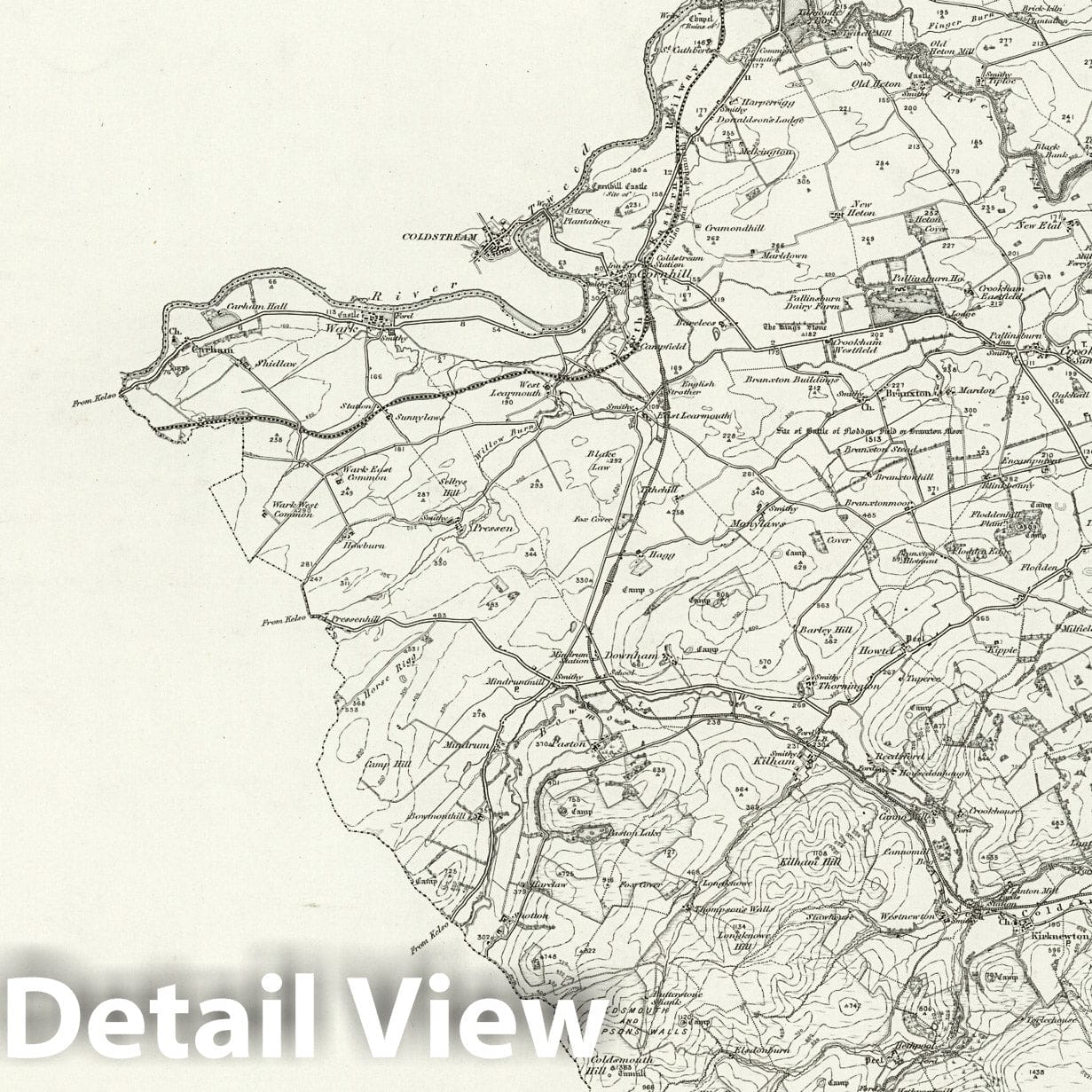 Ford - Survey Map, 1897 - Ordnance Survey Historical Print