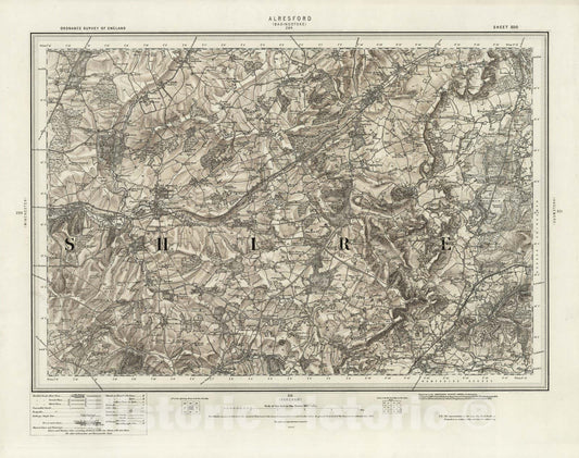 Historic Map : 300 Alresford (Hills) 1895 - Vintage Wall Art