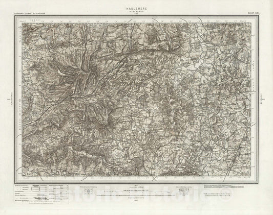Historic Map : 301 Haslemere (Hills) 1896 - Vintage Wall Art