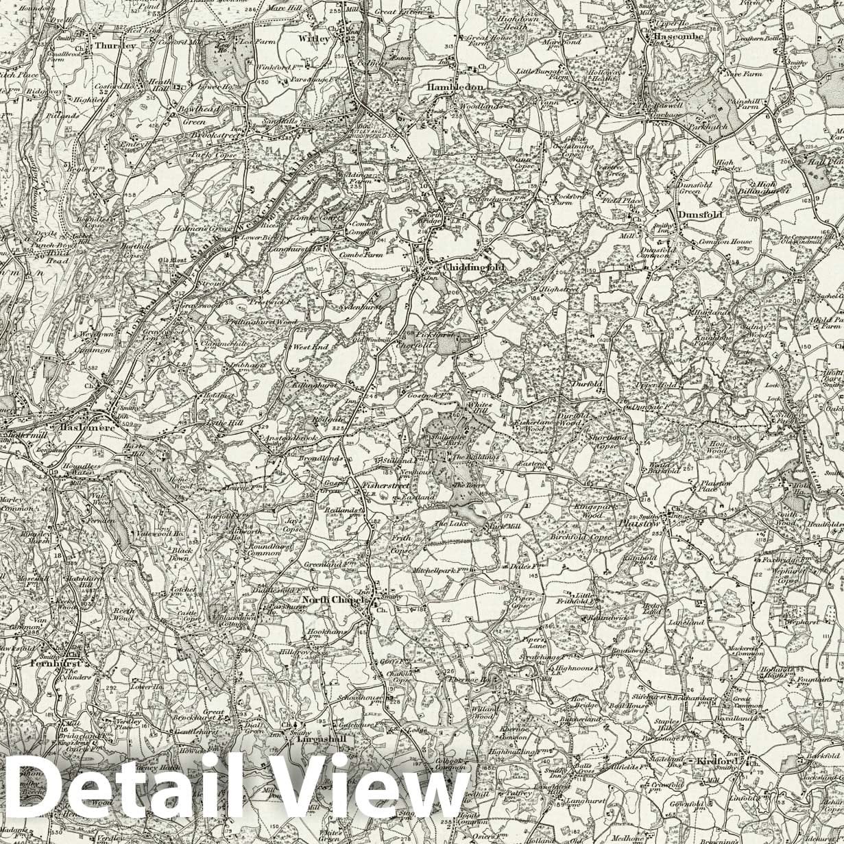 Haslemere - Survey Map, 1896 - Ordnance Survey Historical Map Print