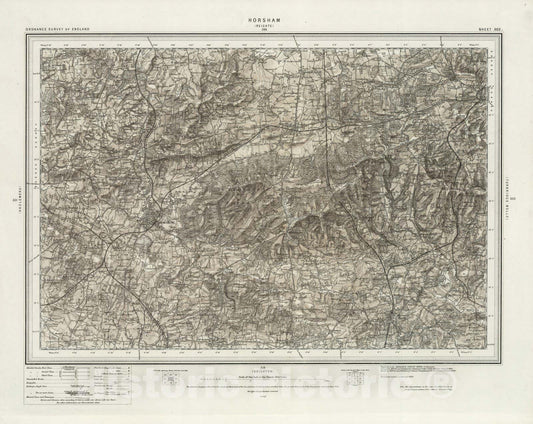 Historic Map : 302 Horsham (Hills) 1896 - Vintage Wall Art
