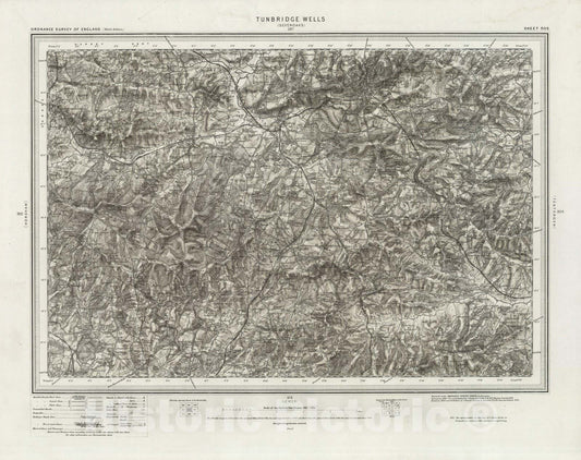 Historic Map : 303 Tunbridge Wells (Hills) 1905 - Vintage Wall Art