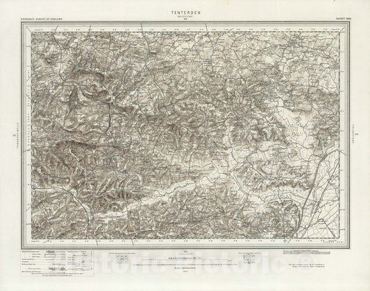 Historic Map : 304 Tenterden (Hills) 1896 - Vintage Wall Art