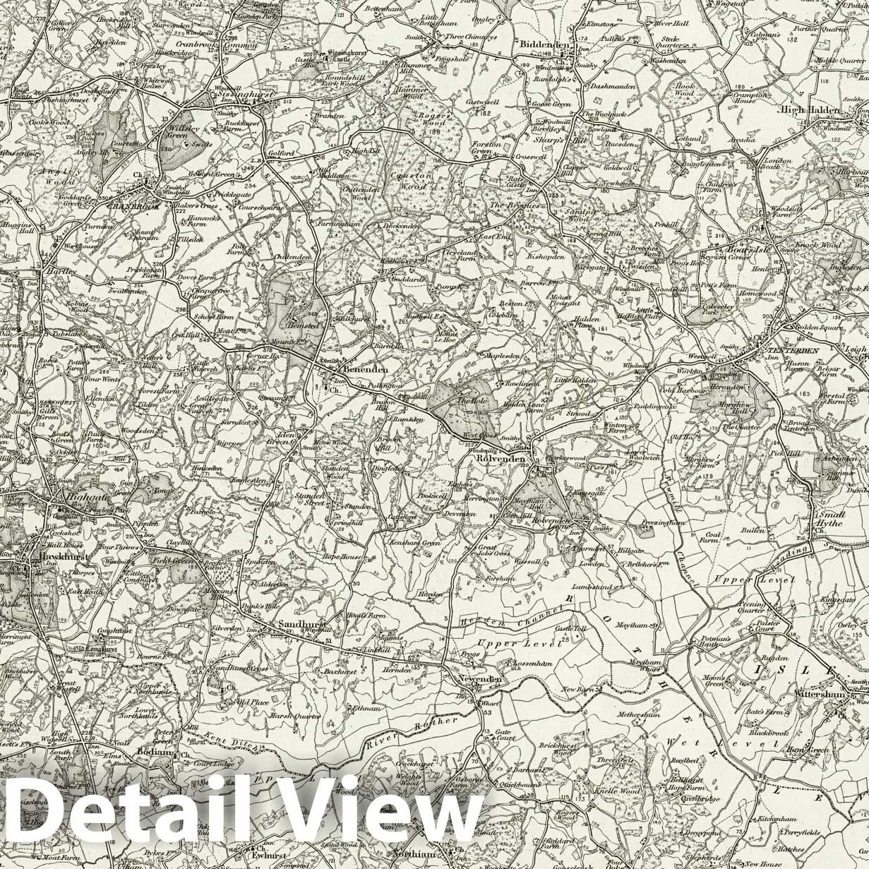 Historic Map : 304 Tenterden 1896 - Vintage Wall Art