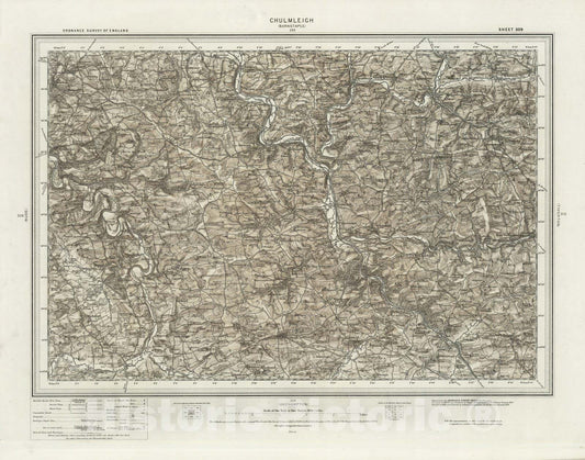Historic Map : 309 Chulmleigh (Hills) 1898 - Vintage Wall Art