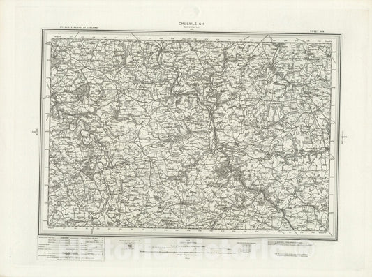 Historic Map : 309 Chulmleigh 1898 - Vintage Wall Art