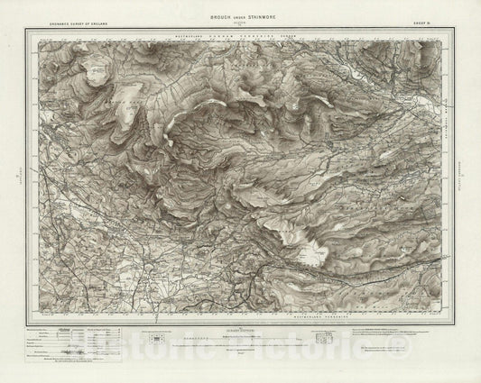 Historic Map : 31 Brough under Stainmore (Hills) 1897 - Vintage Wall Art