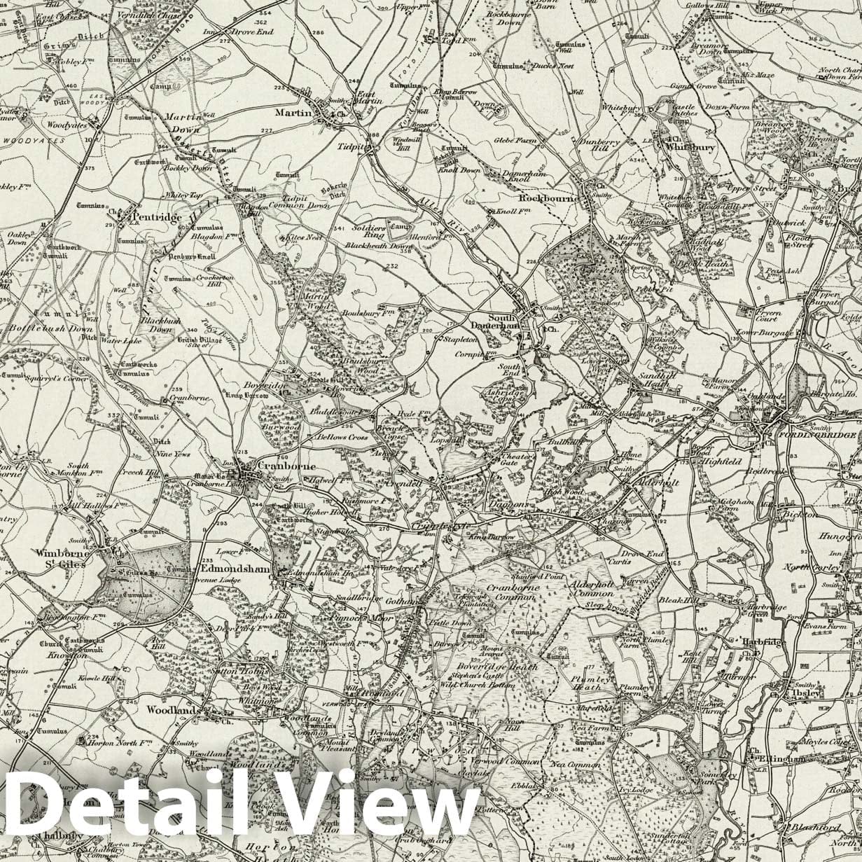 Ringwood - Survey Map, 1895 - Ordnance Survey of England