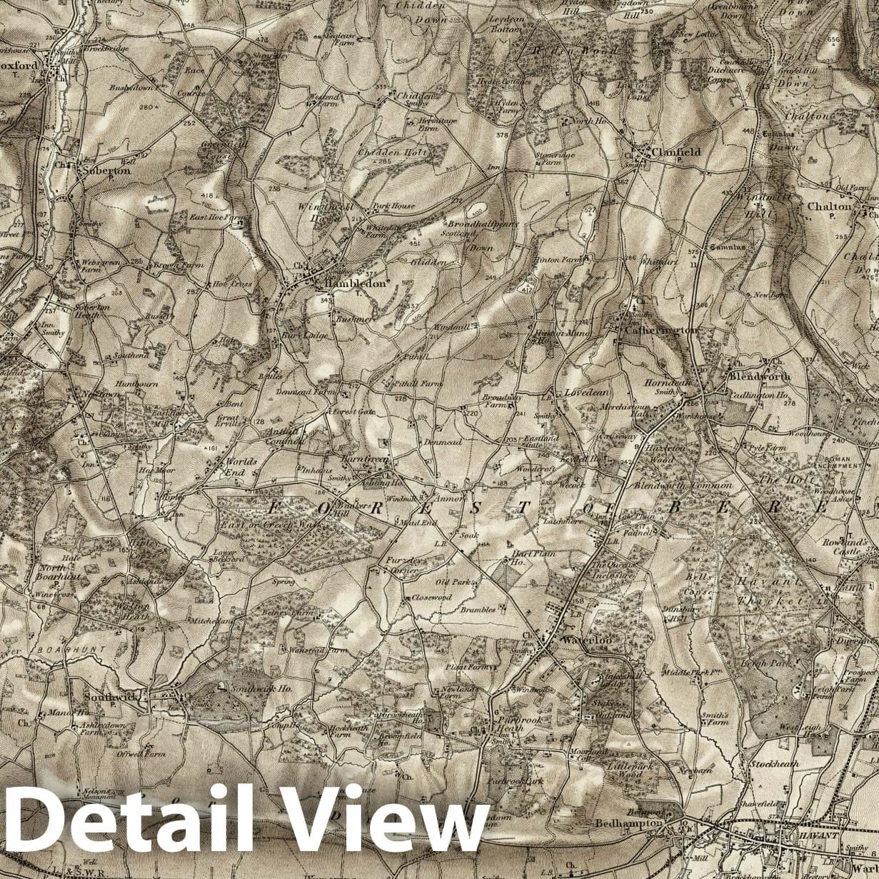 Fareham - Survey Map, 1895 - Ordnance Survey England