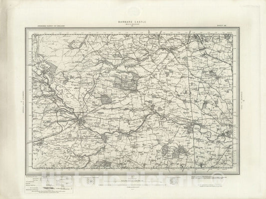 Historic Map : 32 Barnard Castle 1897 - Vintage Wall Art