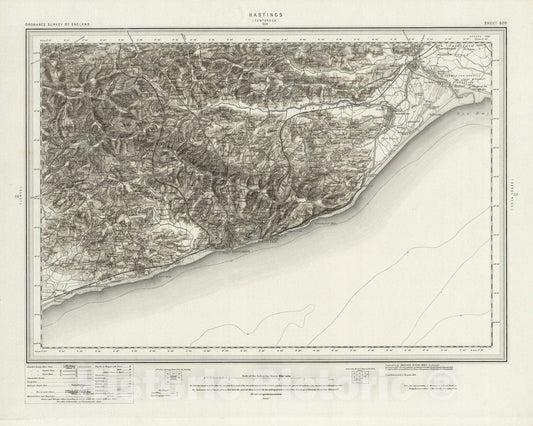Historic Map : 320 Hastings (Hills) 1895 - Vintage Wall Art