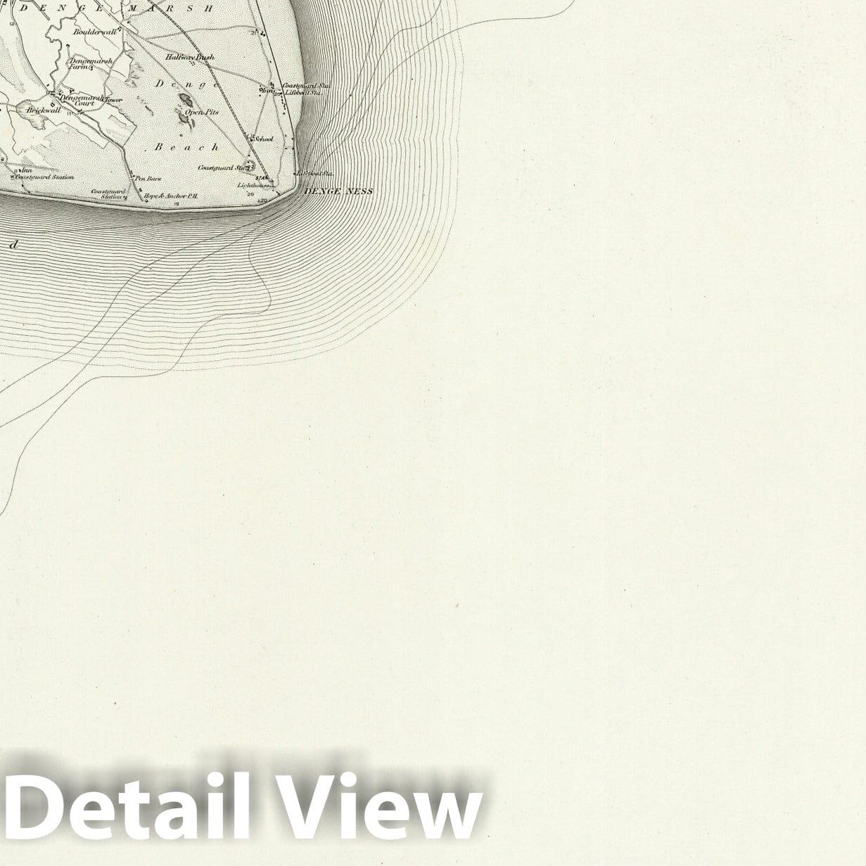 Dungeness - Survey Map, 1895 - Ordnance Survey Topographic Print