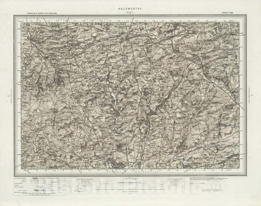 Historic Map : 323 Holsworthy (Hills) 1895 - Vintage Wall Art