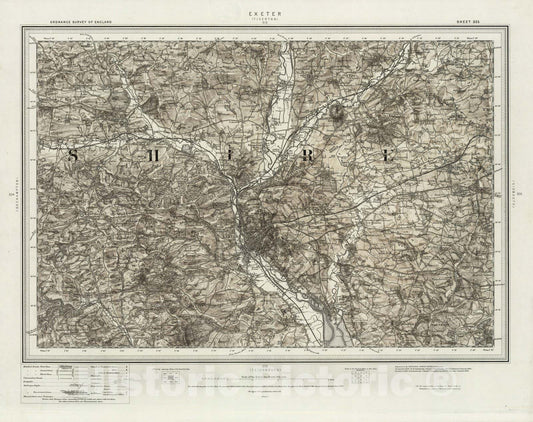 Historic Map : 325 Exeter (Hills) 1898 - Vintage Wall Art