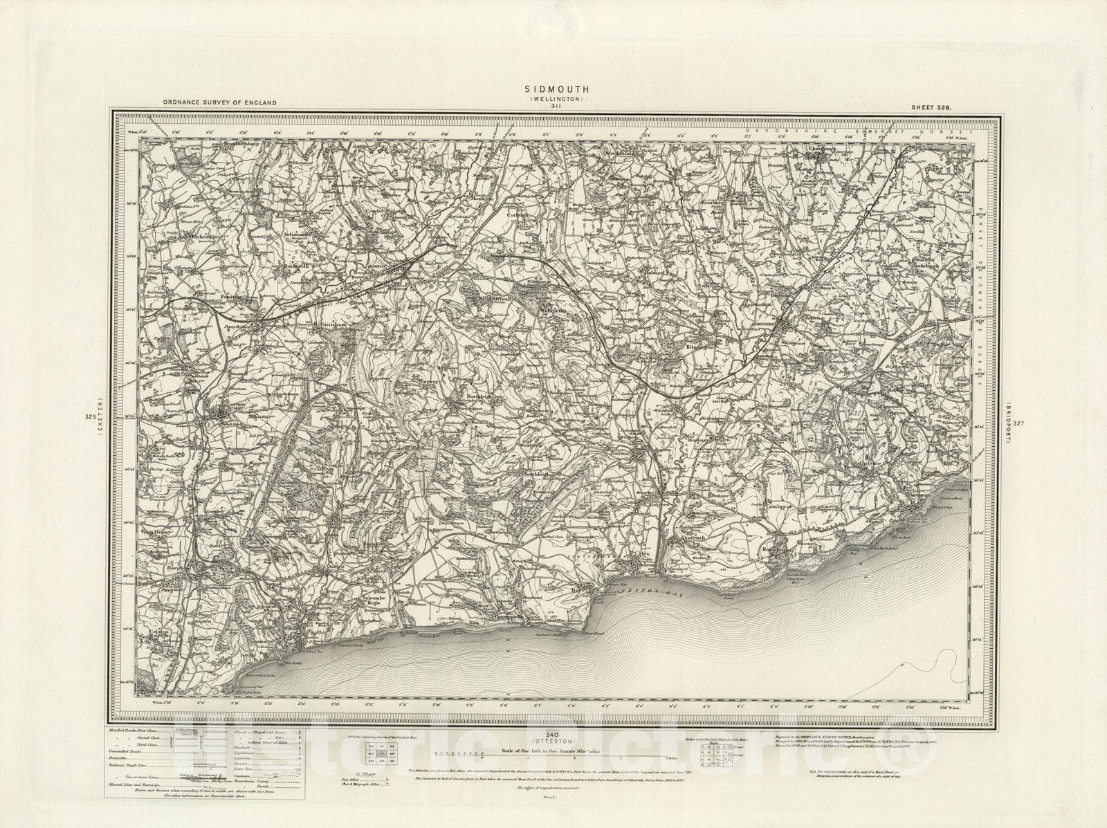 Historic Map : 326 Sidmouth 1898 - Vintage Wall Art