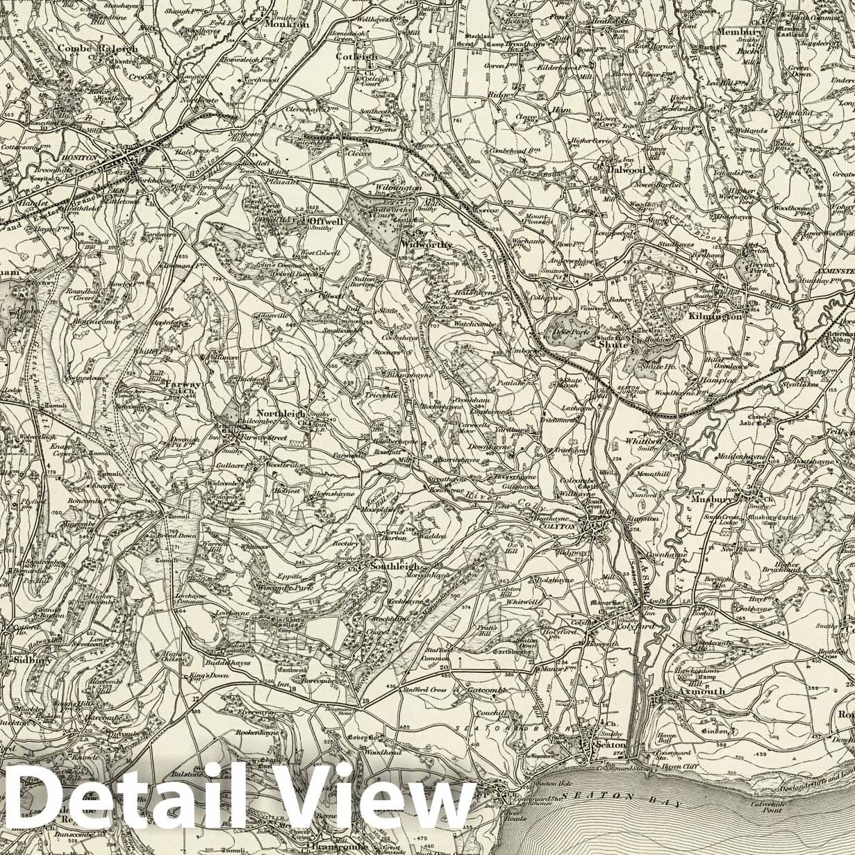 Sidmouth - Survey Map, 1898 - Ordnance Survey Historical Map Print