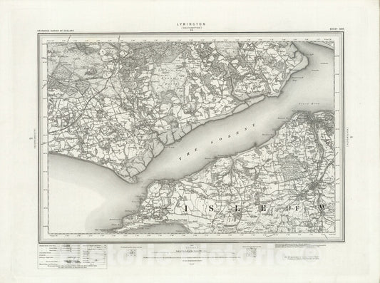 Historic Map : 330 Lymington 1895 - Vintage Wall Art