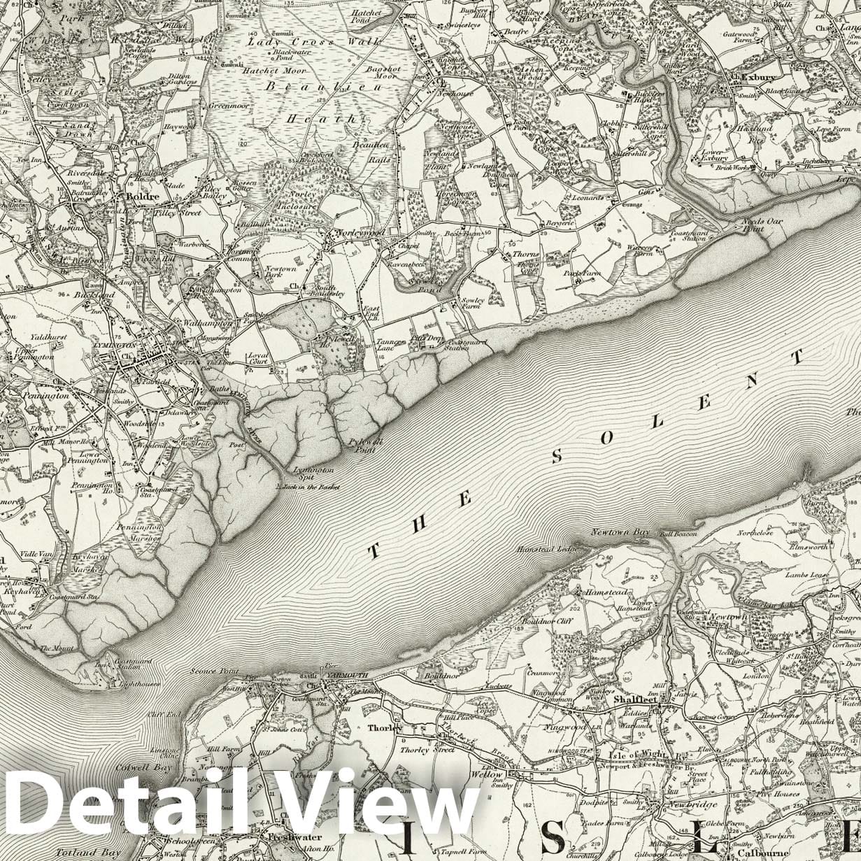 Lymington - Survey Map, 1895 - Ordnance Survey England