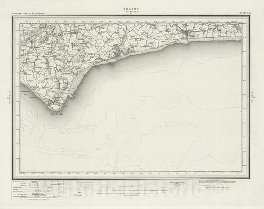 Historic Map : 332 Bognor (Hills) 1895 - Vintage Wall Art