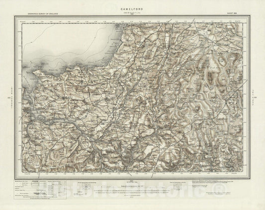 Historic Map : 336 Camelford (Hills) 1895 - Vintage Wall Art