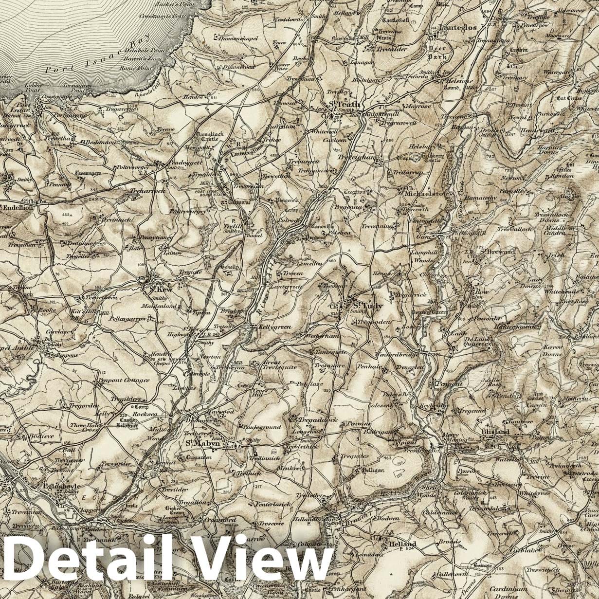 Camelford - Survey Map, 1895 - Ordnance Survey England
