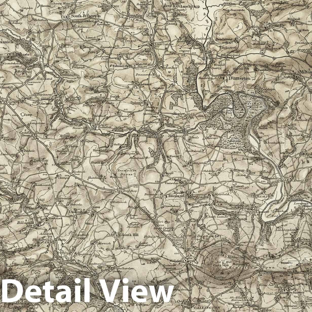 Tavistock - Survey Map, 1896 - Ordnance Survey Historical Map Print