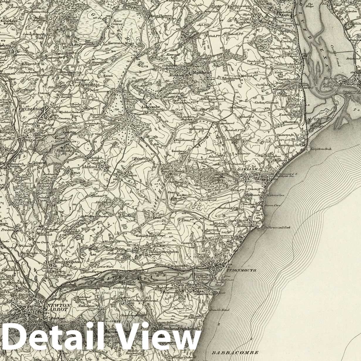 Teignmouth - Survey Map, 1898 - Ordnance Survey England