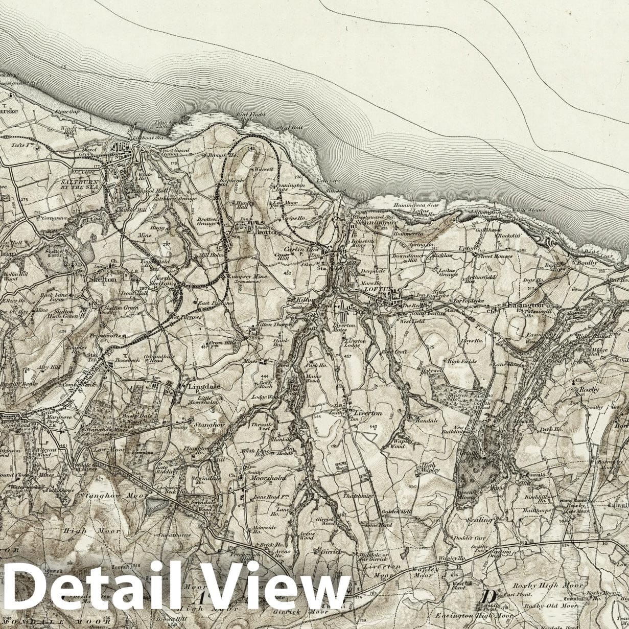 Guisborough - Survey Map, 1898 - Ordnance Survey Historical Map Print