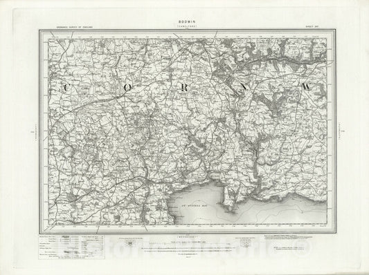 Historic Map : 347 Bodmin 1896 - Vintage Wall Art