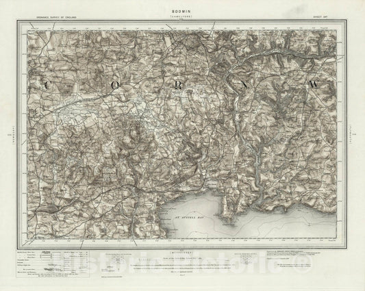 Historic Map : 347 Bodmin (Hills) 1896 - Vintage Wall Art