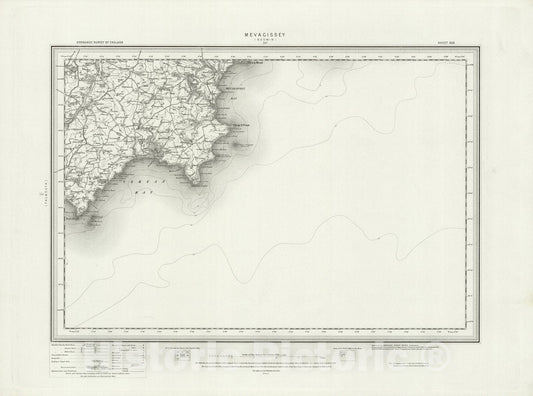 Historic Map : 353 Mevagissey 1895 - Vintage Wall Art