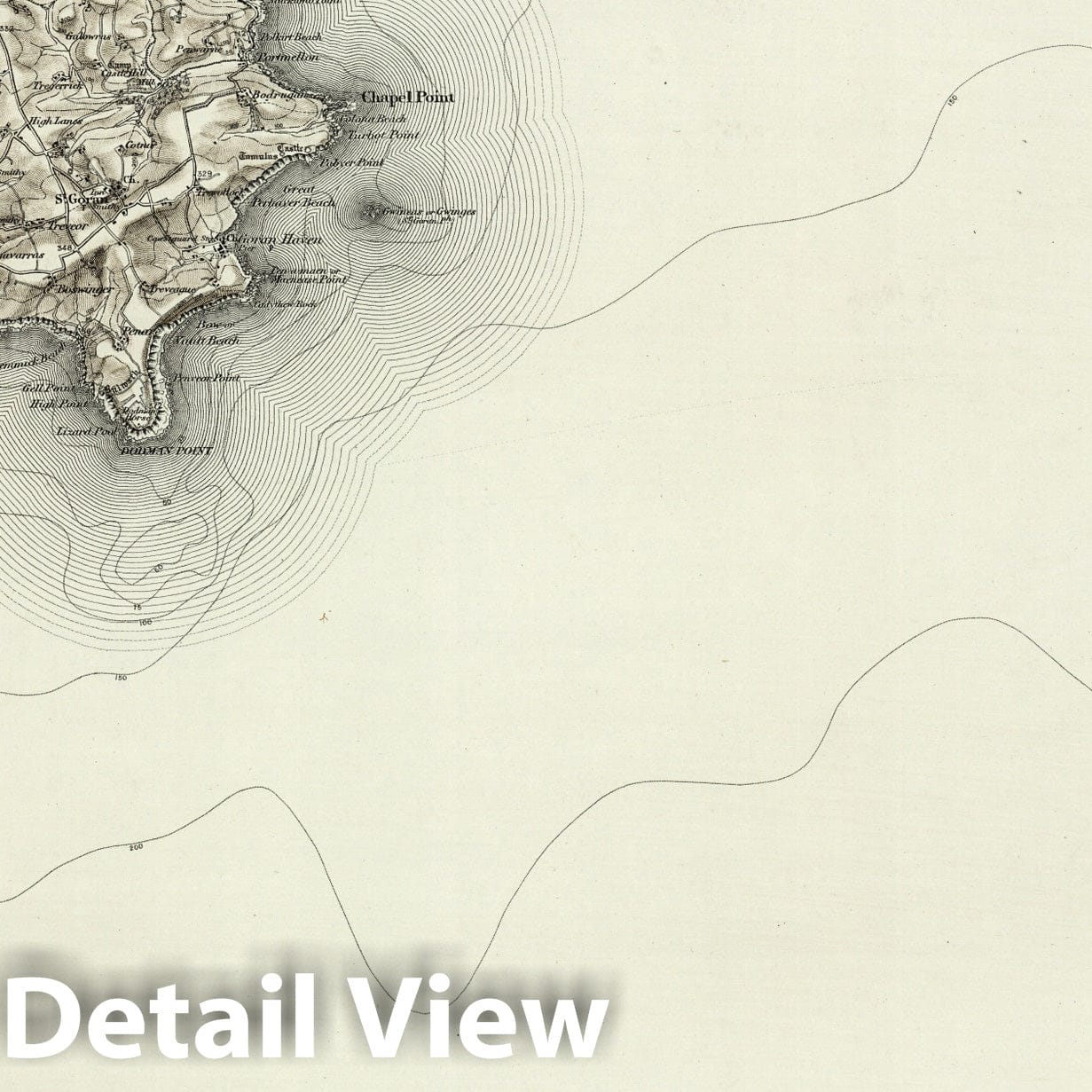 Mevagissey - Survey Map, 1907 - Ordnance Survey Historical Print