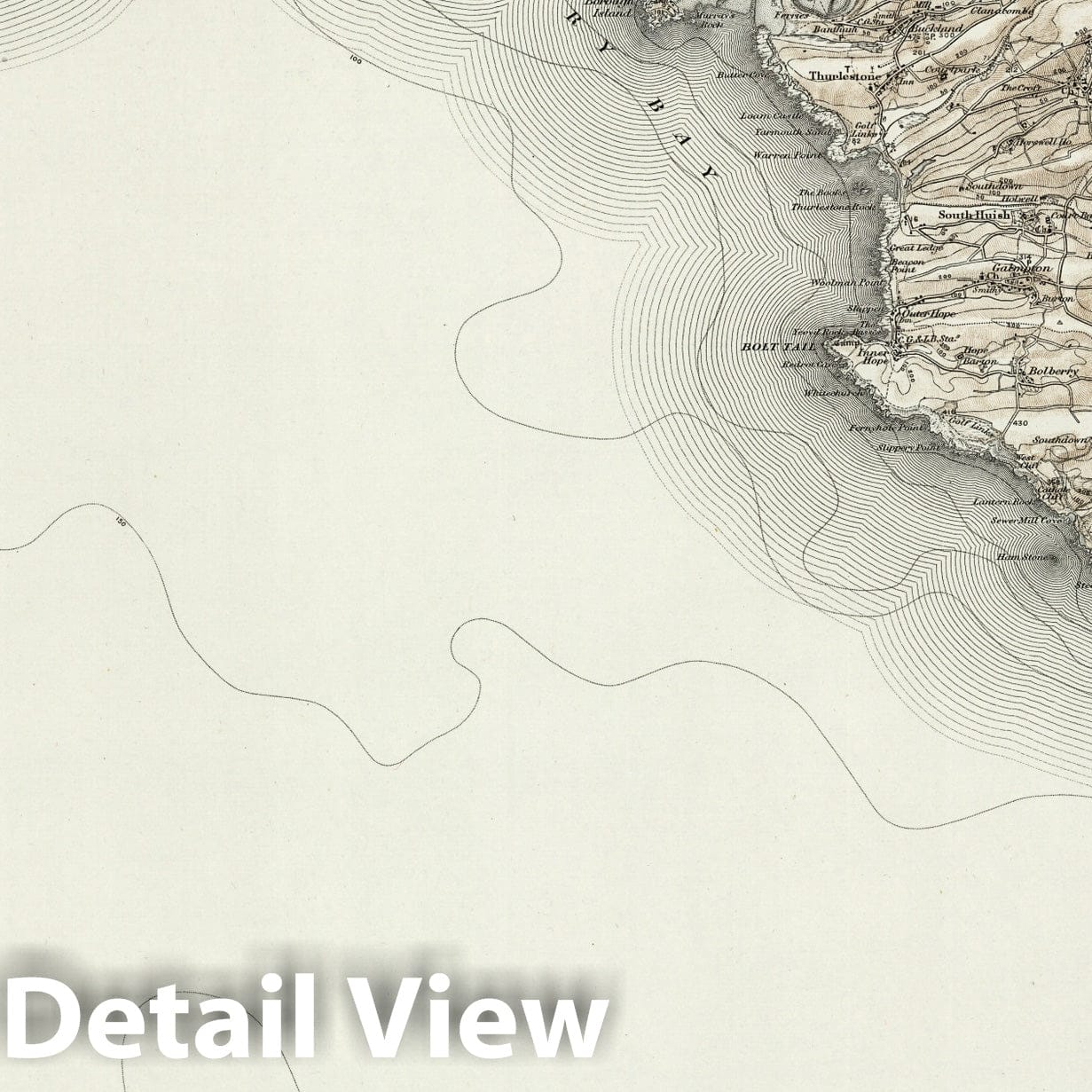 Kingsbridge - Survey Map, 1910 - Ordnance Survey Topographic Map Print