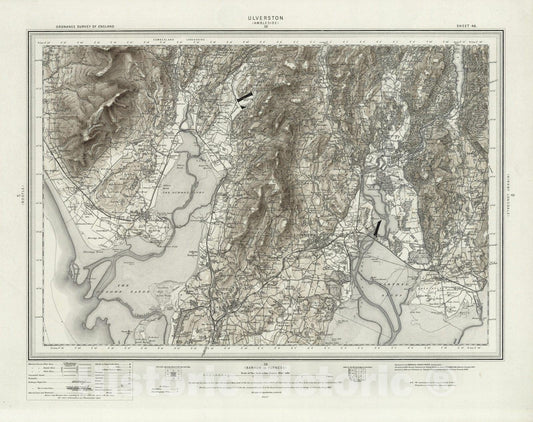 Historic Map : 48 Ulverston (Hills) 1898 - Vintage Wall Art