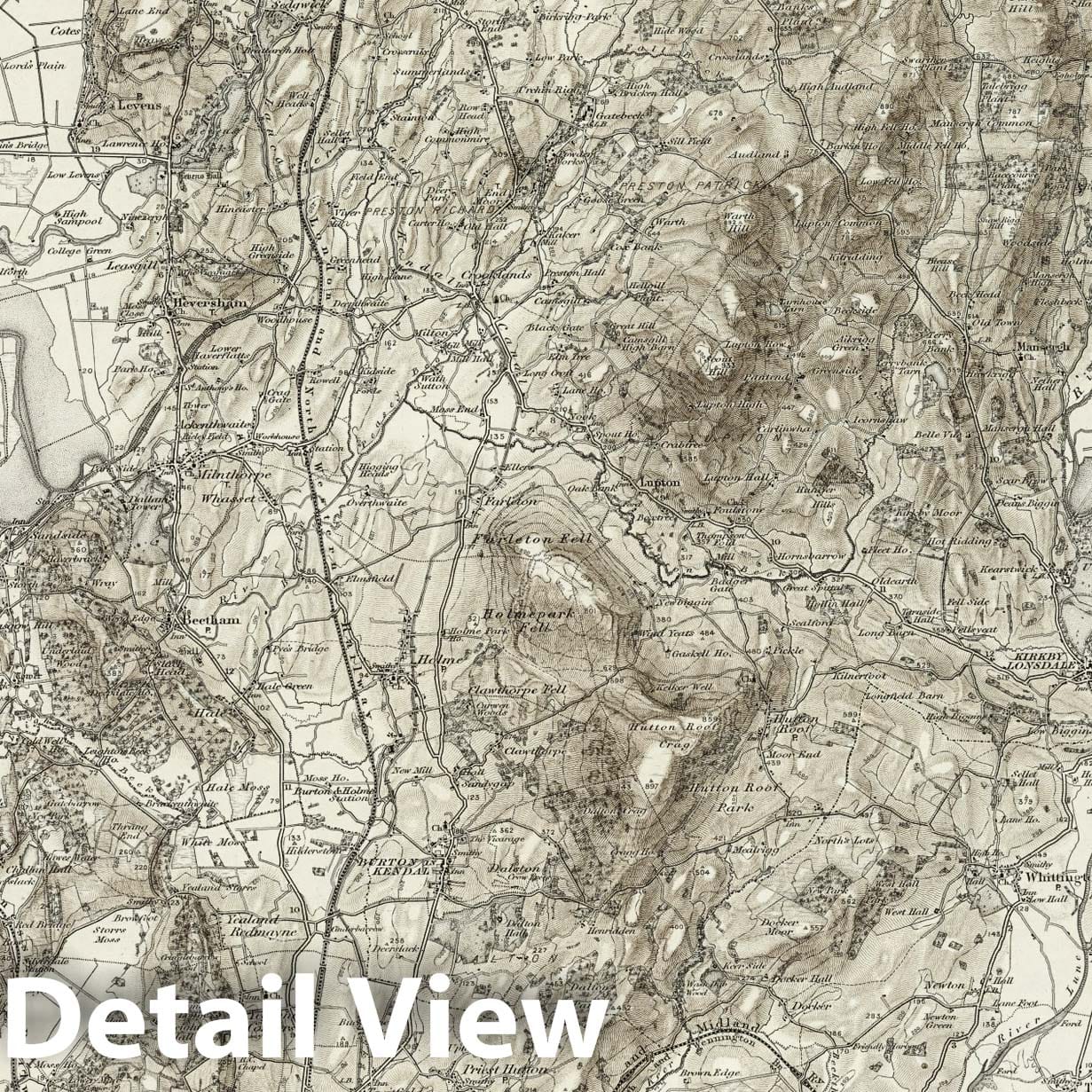 Kirkby Lonsdale - Survey Map, 1898 - Ordnance Survey Historical Map Print