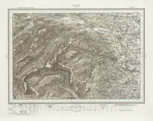 Historic Map : 51 Masham (Hills) 1897 - Vintage Wall Art