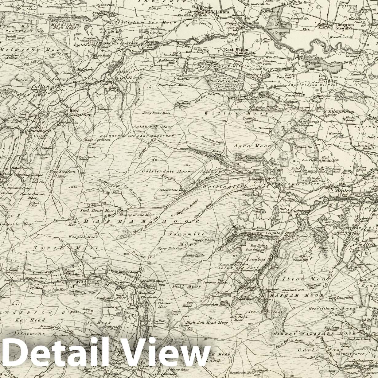 Masham - Survey Map, 1897 - Ordnance Survey England