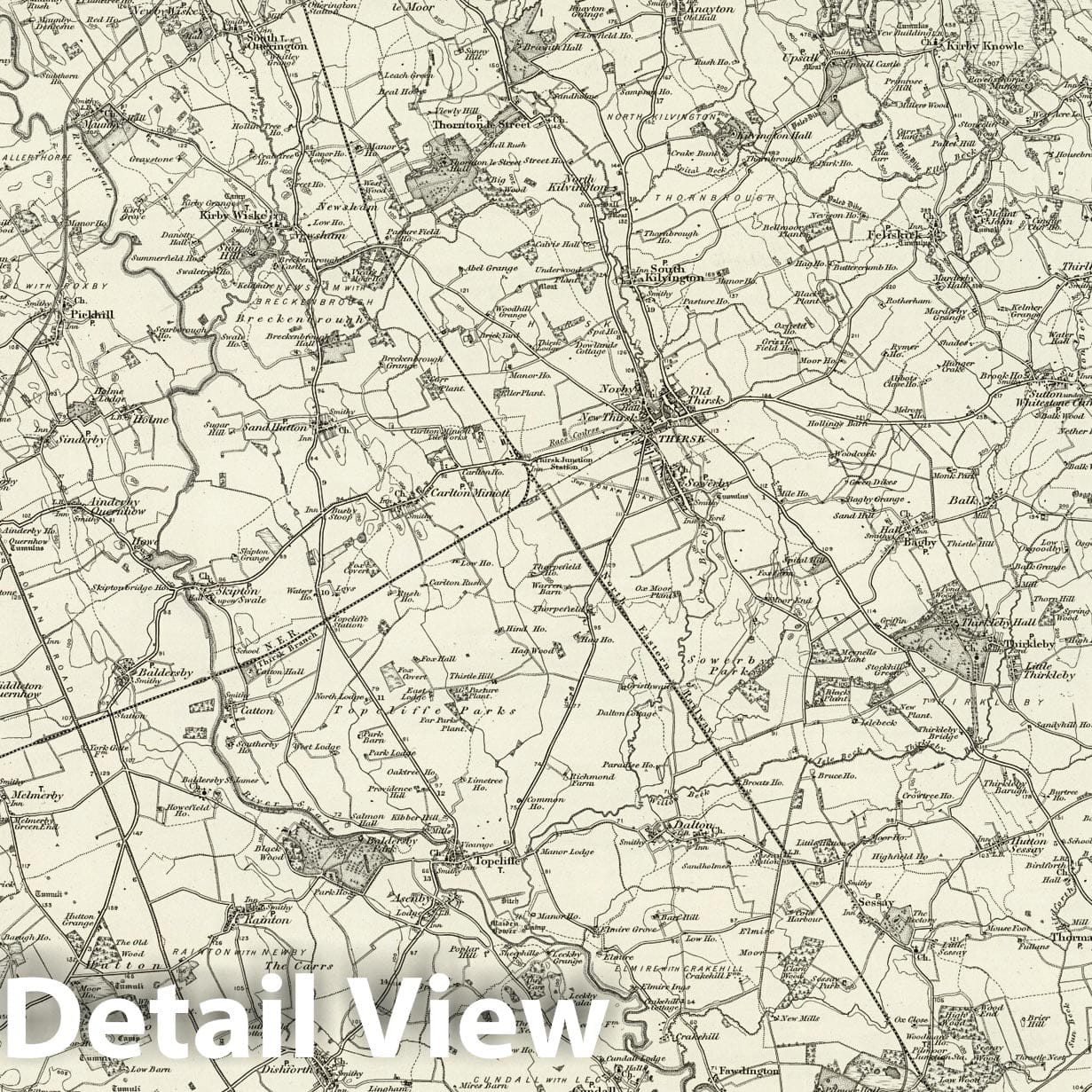 Ripon, England - Survey Map, 1898 - Ordnance Survey Historical Map Print