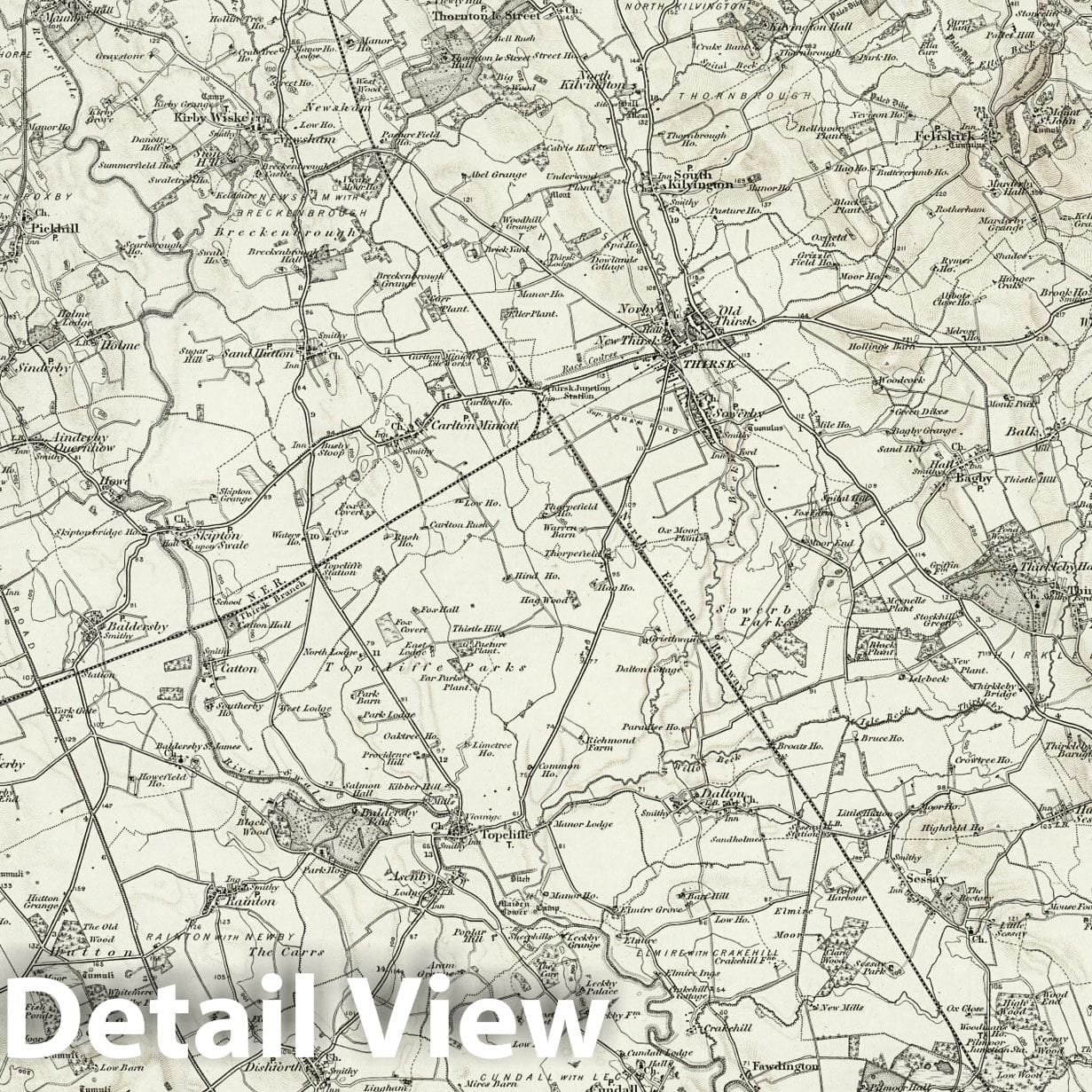 Ripon - Survey Map, 1898 - Ordnance Survey of England