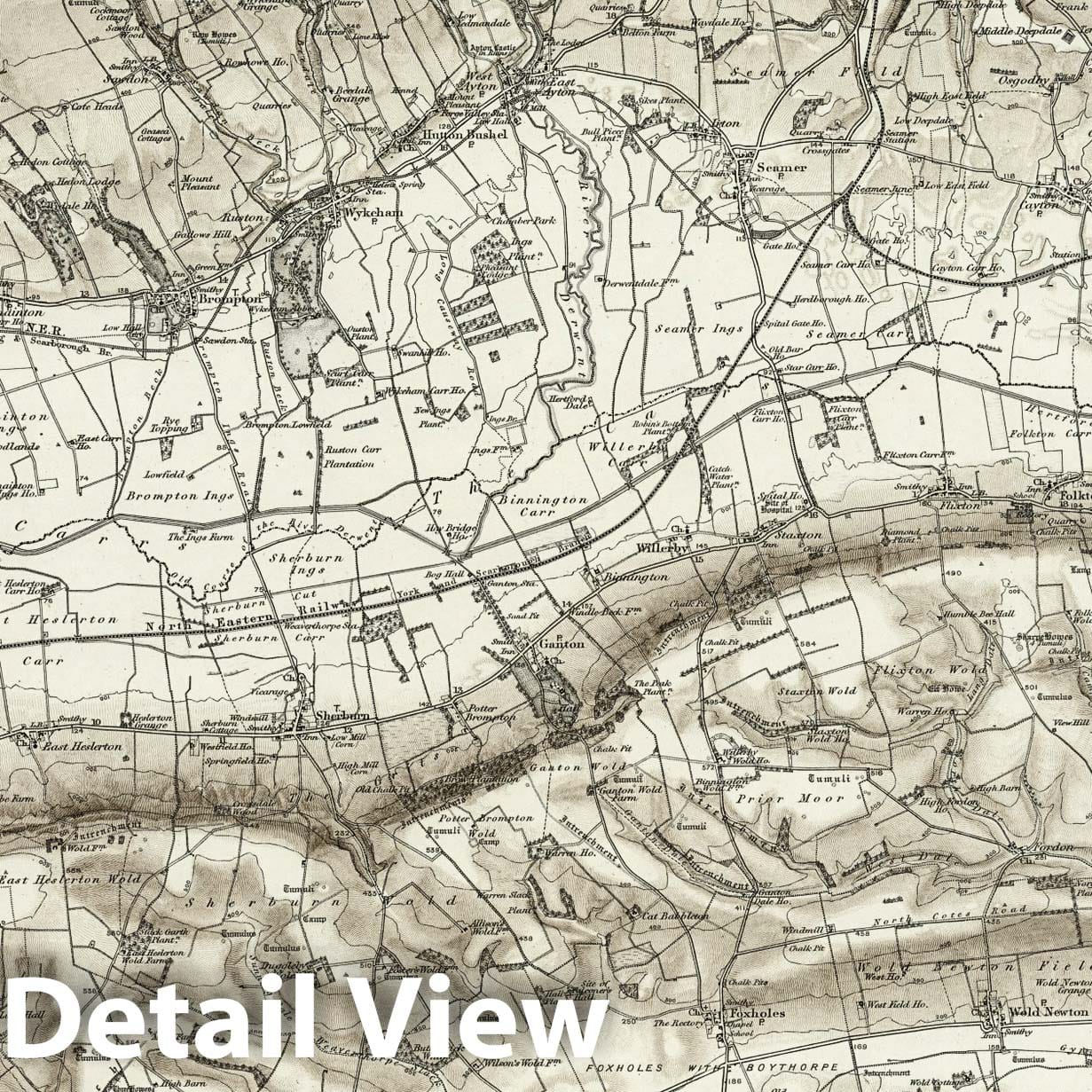 Scarborough - Survey Map, 1898 - Ordnance Survey Topographic Print