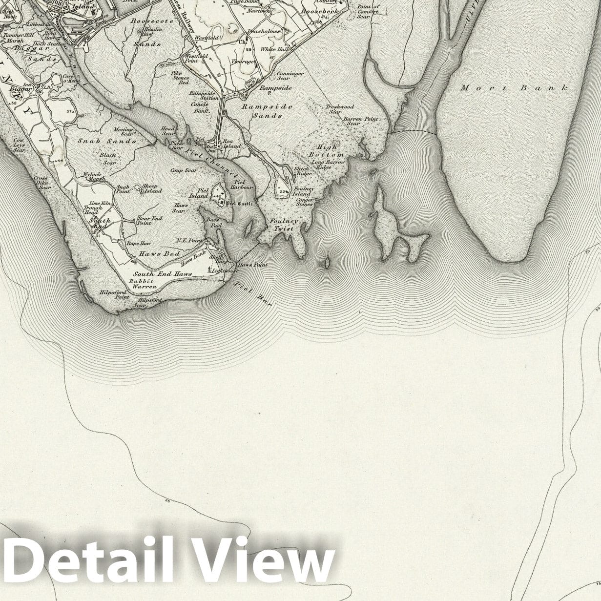 Barrow in Furness - Survey Map, 1897 - Ordnance Survey Historical Print