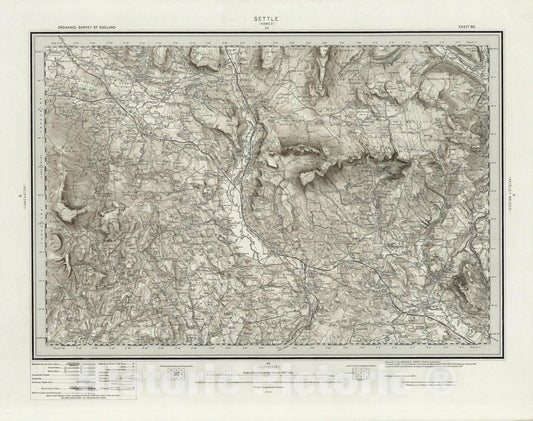 Historic Map : 60 Settle (Hills) 1898 - Vintage Wall Art