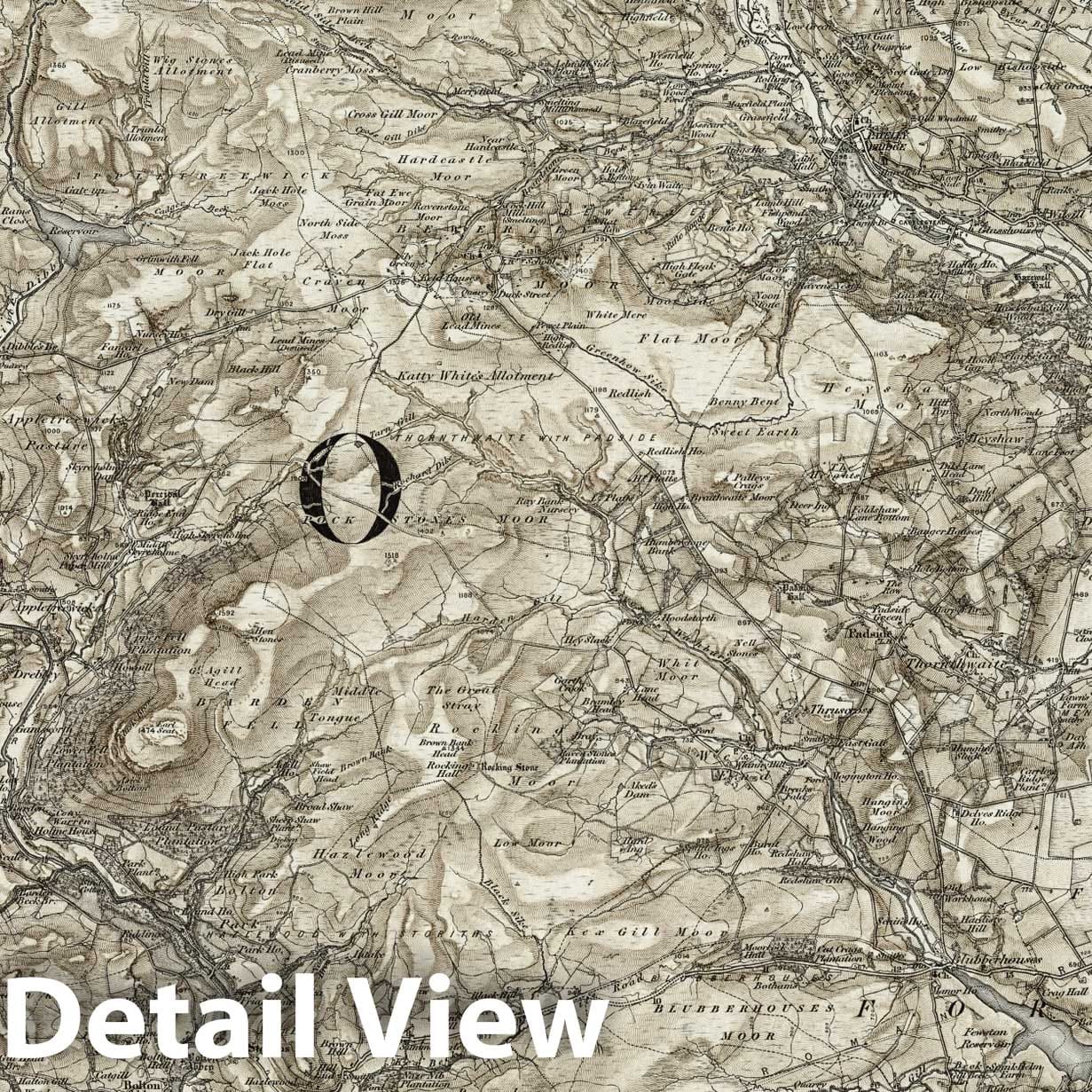Pateley Bridge - Survey Map, 1898 - Ordnance Survey Historical Map Print