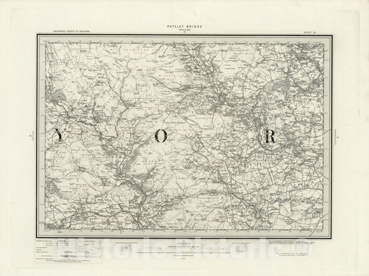 Historic Map : 61 Pateley Bridge 1898 - Vintage Wall Art