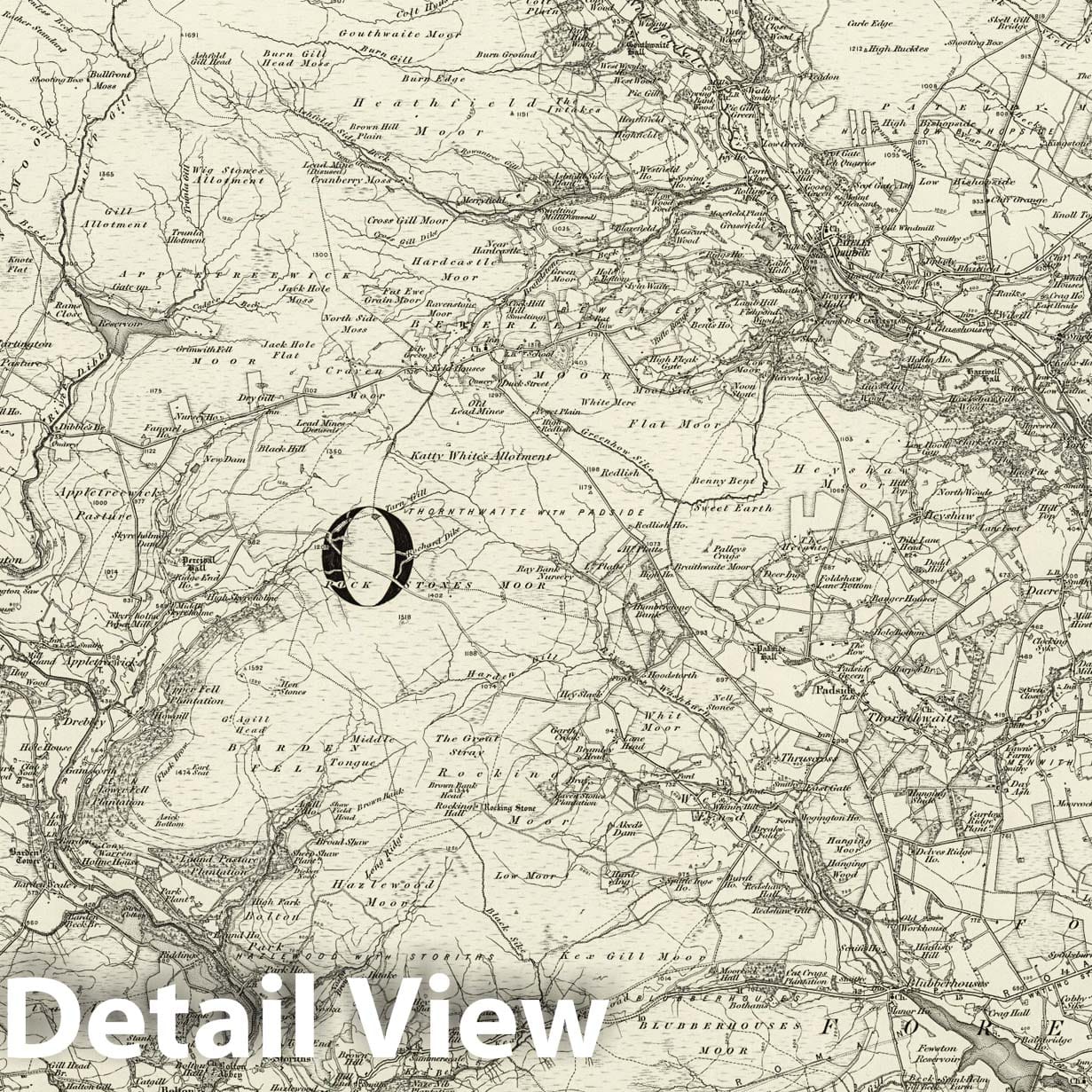 Pateley Bridge, England - Survey Map, 1898 - Ordnance Survey Print