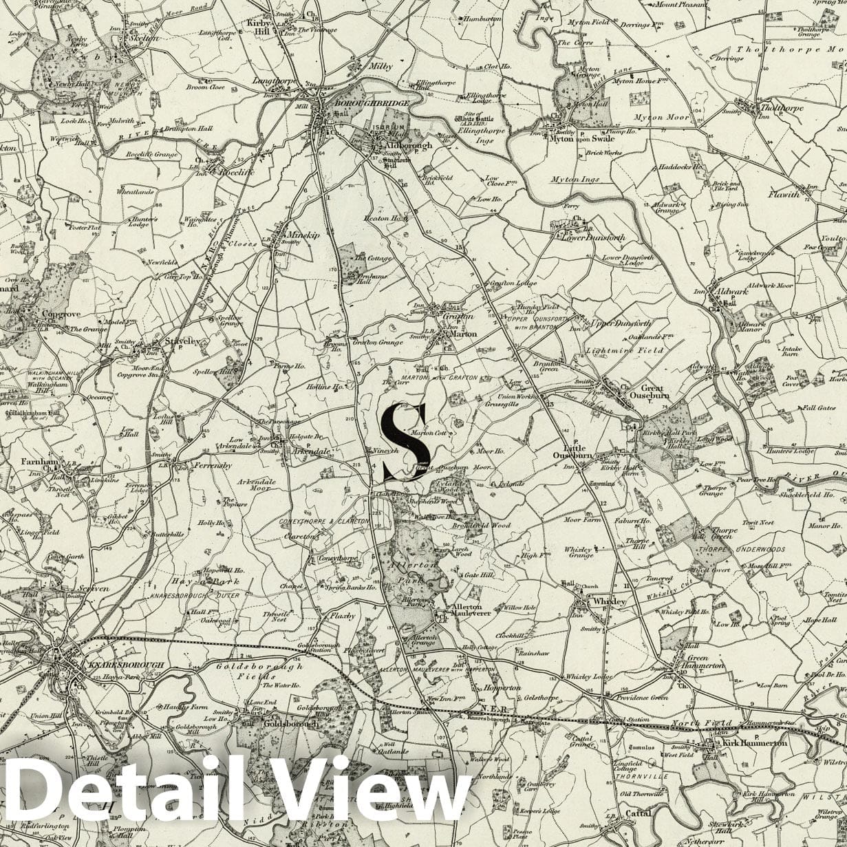Harrogate - Survey Map, 1898 - Ordnance Survey Topographic Print