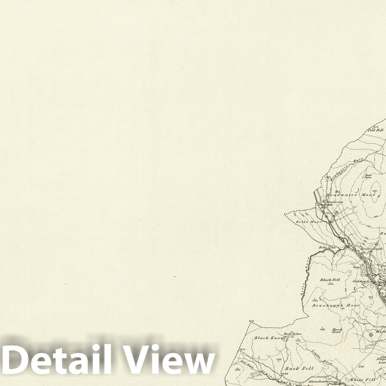Keilder Castle - Survey Map, 1897 - Ordnance Survey Topographic Print