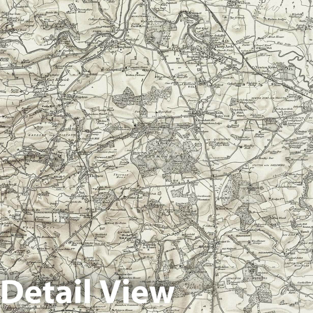 Leeds - Survey Map, 1898 - Ordnance Survey Topographic Map Print