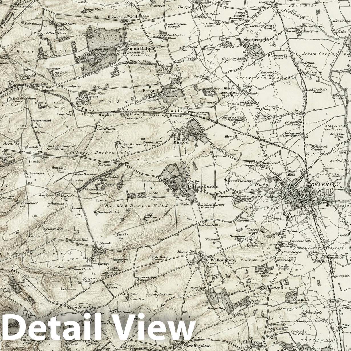 Beverley - Survey Map, 1898 - Ordnance Survey Historical Reproduction