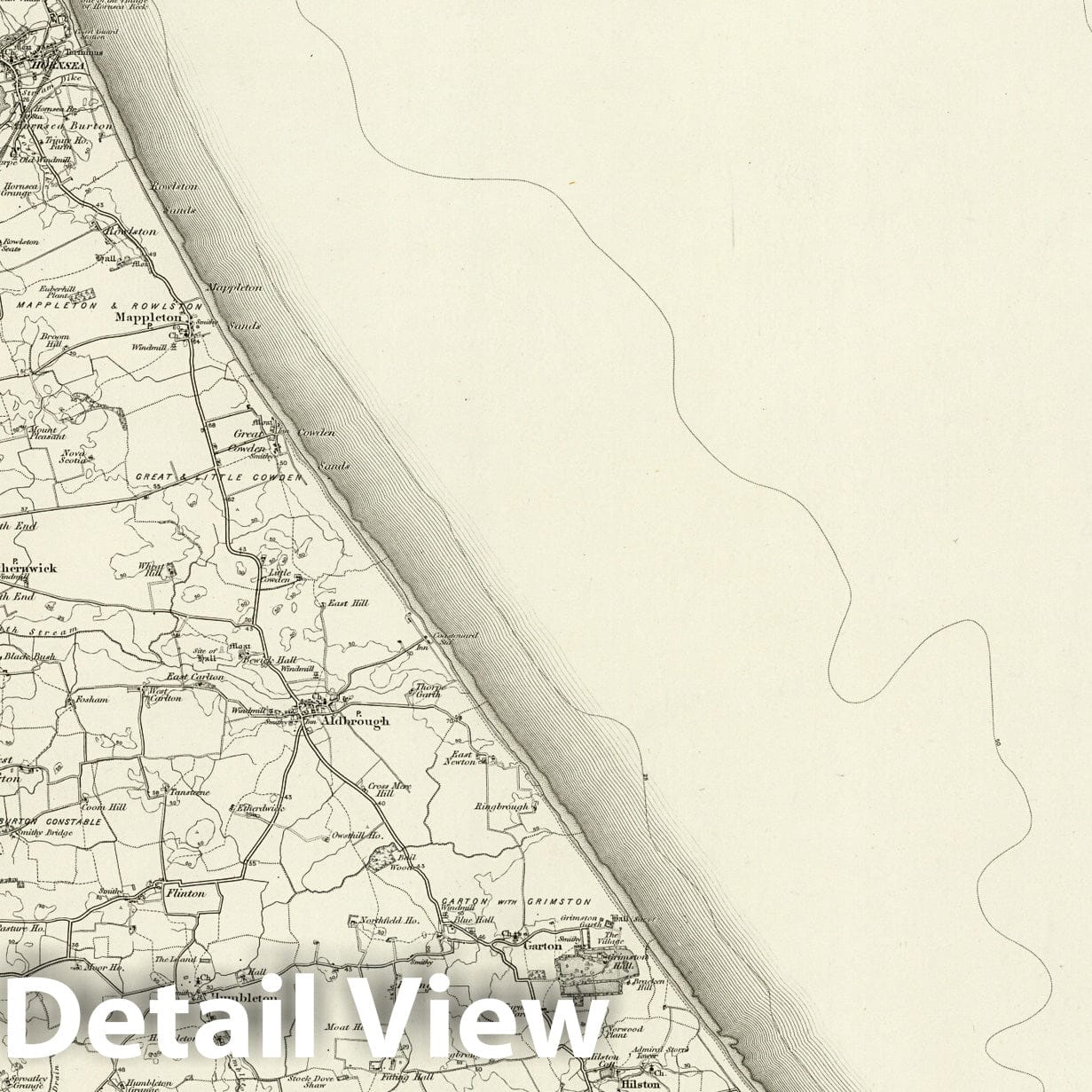 Hornsea - Survey Map, 1897 - Ordnance Survey Historical Map Print